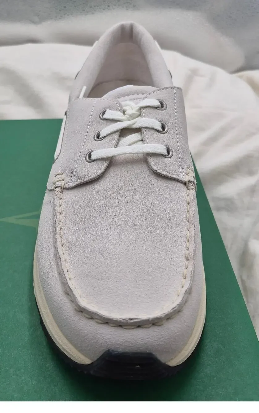 NEW Eastland Leap Trainer moc-toe boat shoes white Leather Men size 13